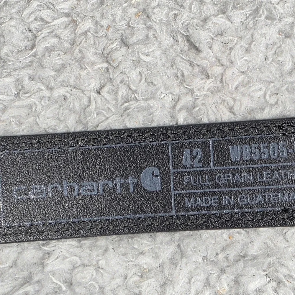 NWT Carhartt‎ Black Full Grain Leather Saddle Leather Classic Belt Mens Size 42
